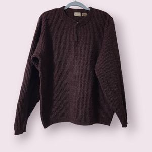 Haggar Knit Sweater Quarter Button Pullover for Men Size Large